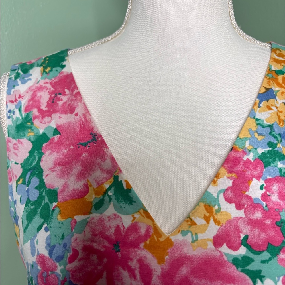 Anne Klein Pink Floral Midi Dress XS Summer Spring - Picture 3 of 13